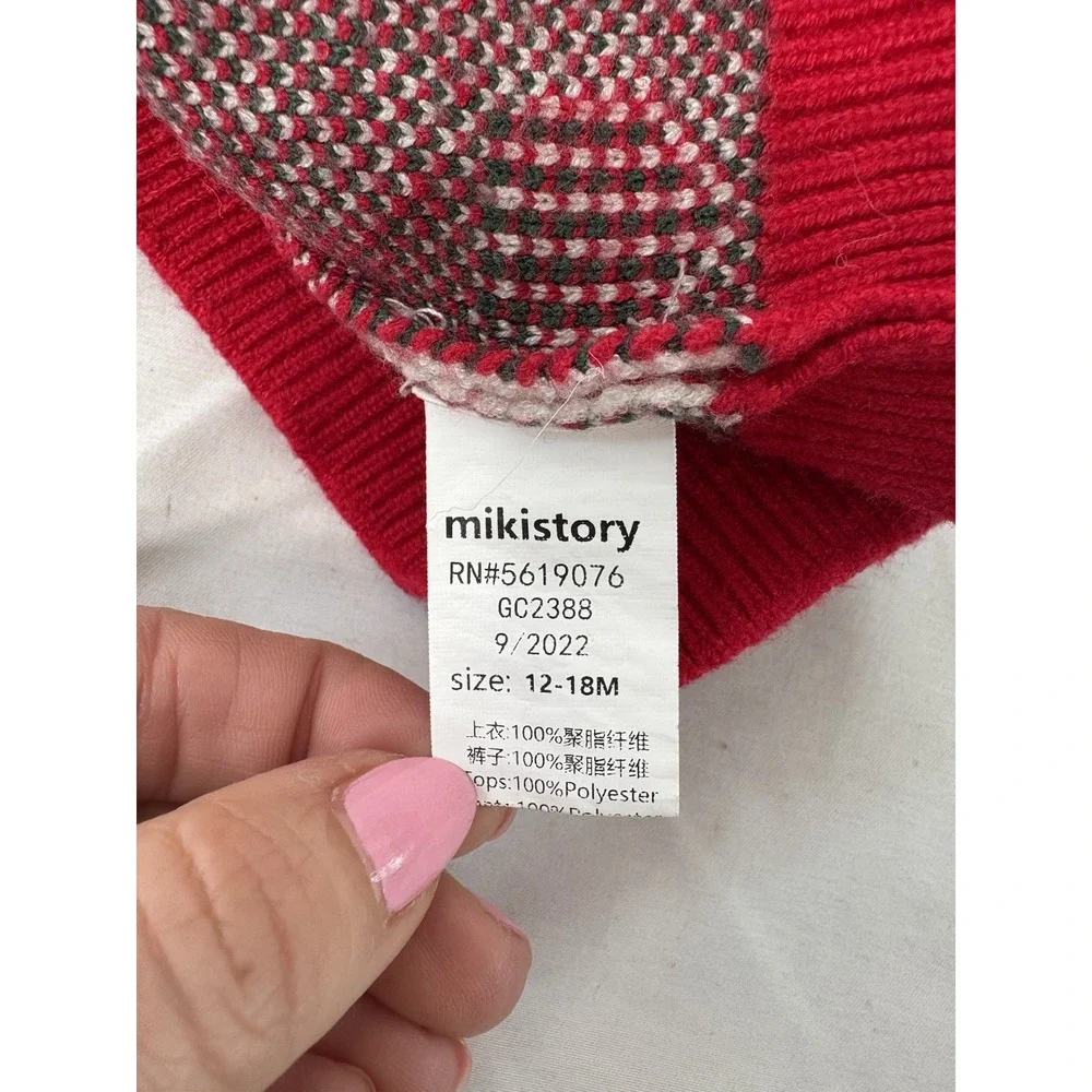 Mikistory Baby‎ Girl 12-18m Knit Cardigan Sweater Cherry Cherries Button Down
